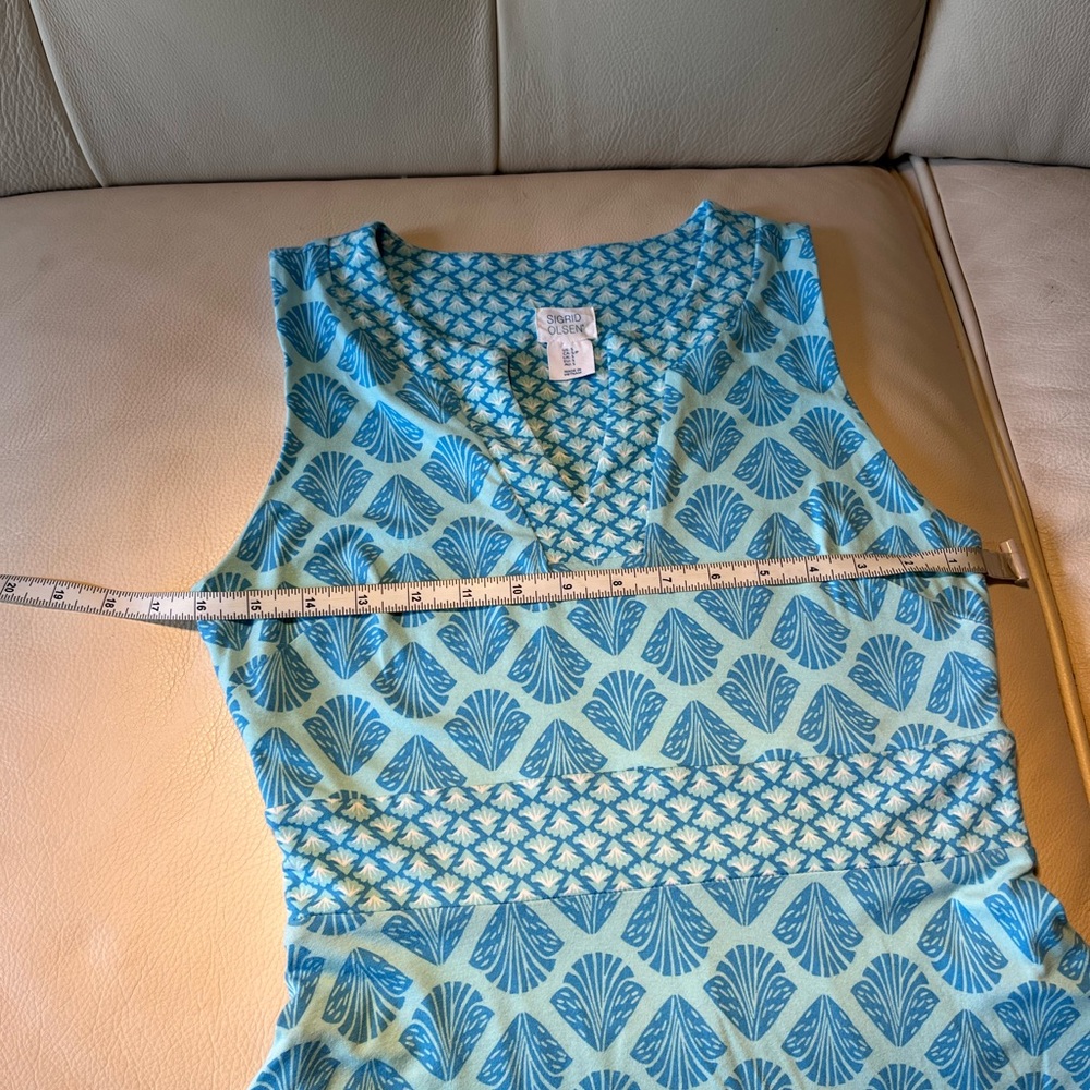 Sigrid Olsen Blue and White Sleeveless Sundress - Picture 6 of 9
